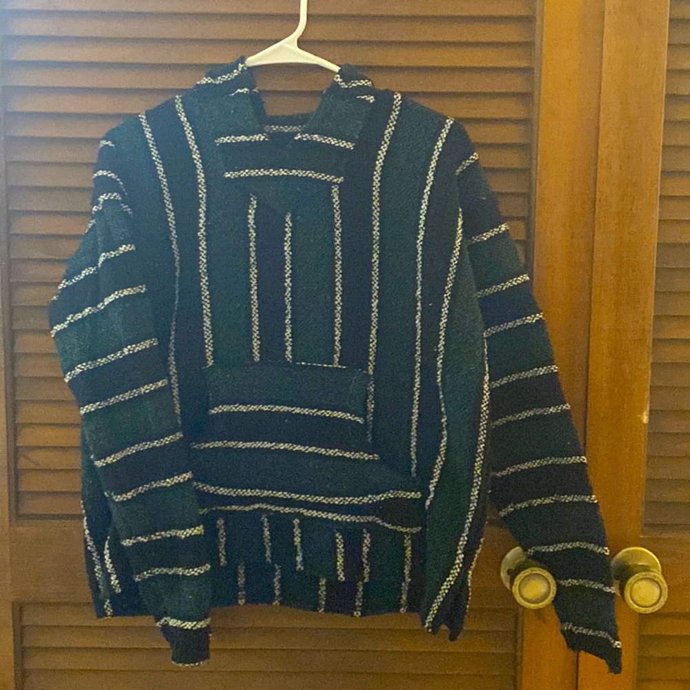 Green and Black Kids Poncho Size L